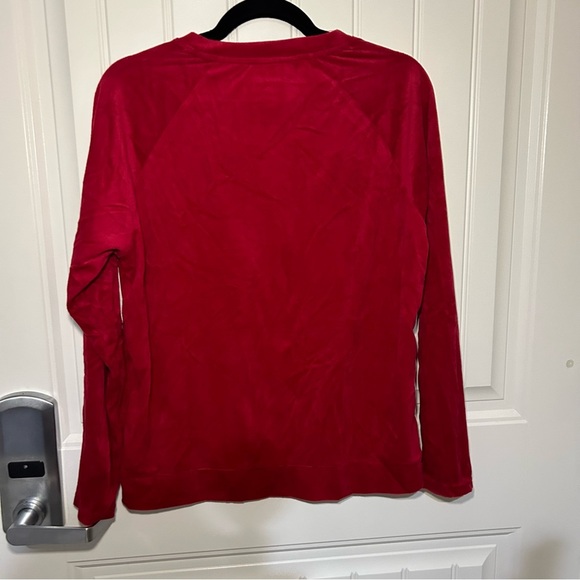 Life is Good Sleep Red Santa Dog Print Pajama Sweater Size Large - Picture 4 of 9